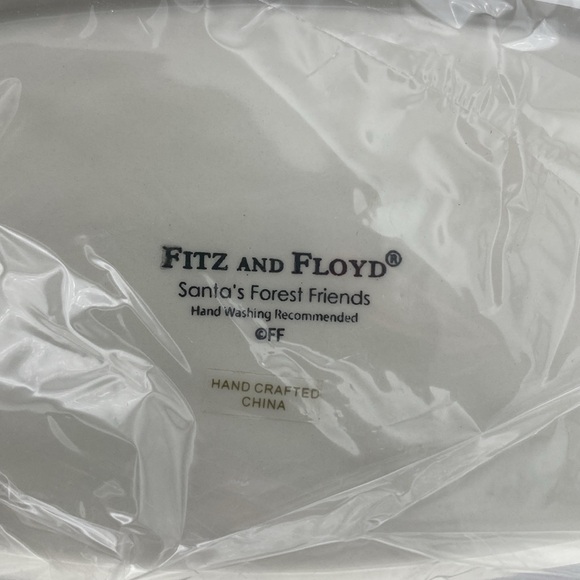 Fitz & Floyd Santa’s Forest Friends sentiment tray 9x6” new open box - Picture 4 of 10